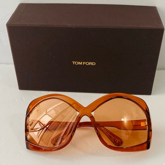Tom Ford Cheyenne TF903 903 Sunglasses Crystal Orange 48E Authentic 68mm - Picture 4 of 13